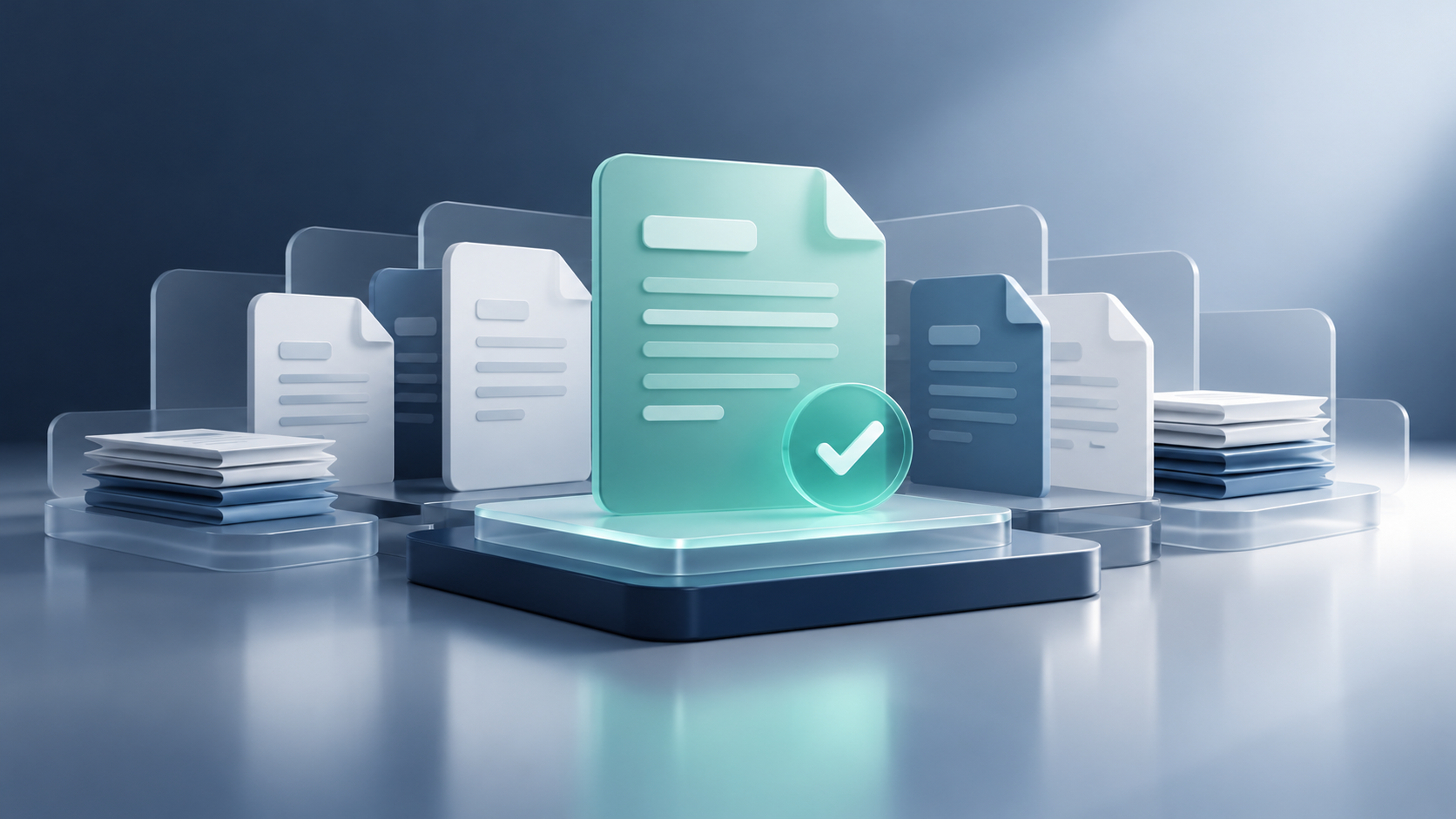 Conceptual illustration representing an organized vendor claims workspace.